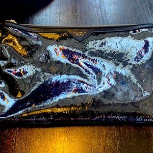 Transparent Victoria Secret Clutch with Flower Print